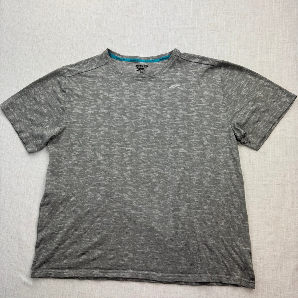 Reebok Speedwick T-Shirt Mens XL Grey Space Dye Athletic Training Gym Sportswear
